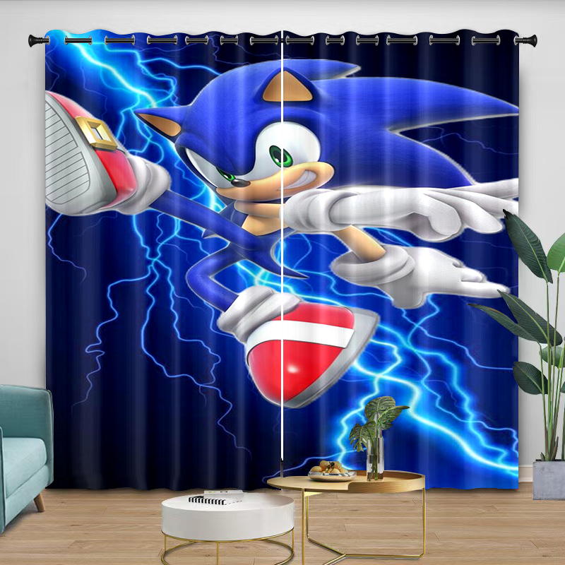 Curtain Rods - Gorden Sonic Kartun Cetak Digital untuk